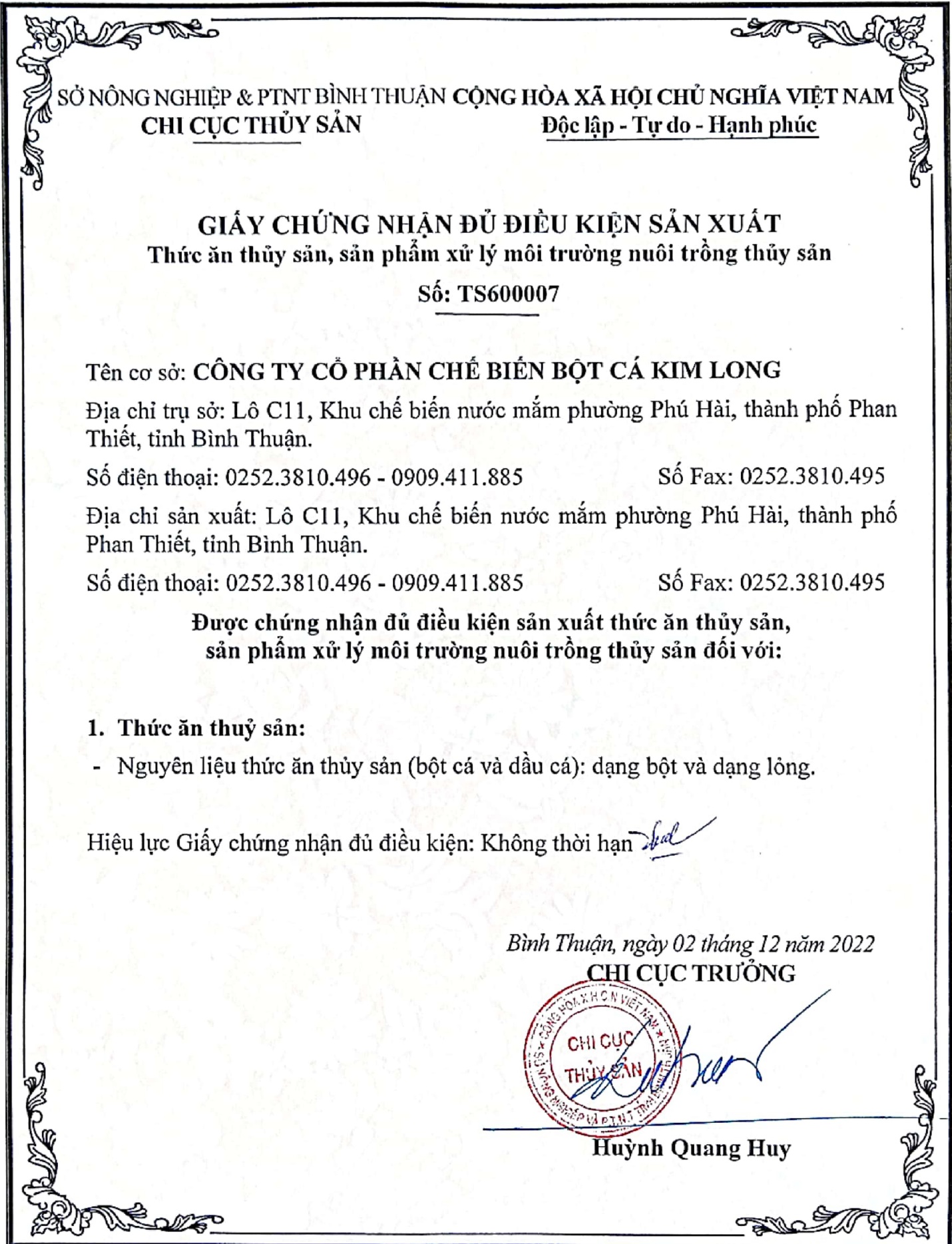 GCN. Đủ điều kiện SX bột cá. Kim Long_page-0001-1